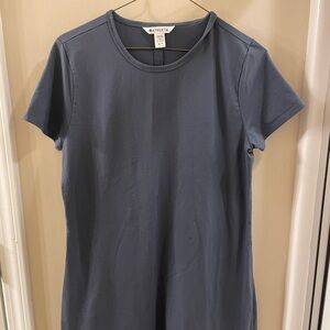 Athleta Slate Blue Short Sleeve Dress Tee
